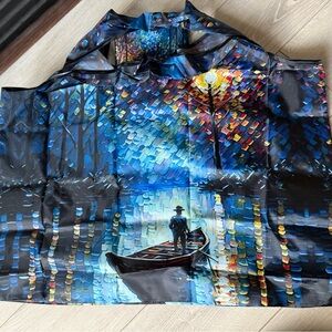 “A Night in Venice” painting like Large Foldable Shopping Bag 15x20in Nylon